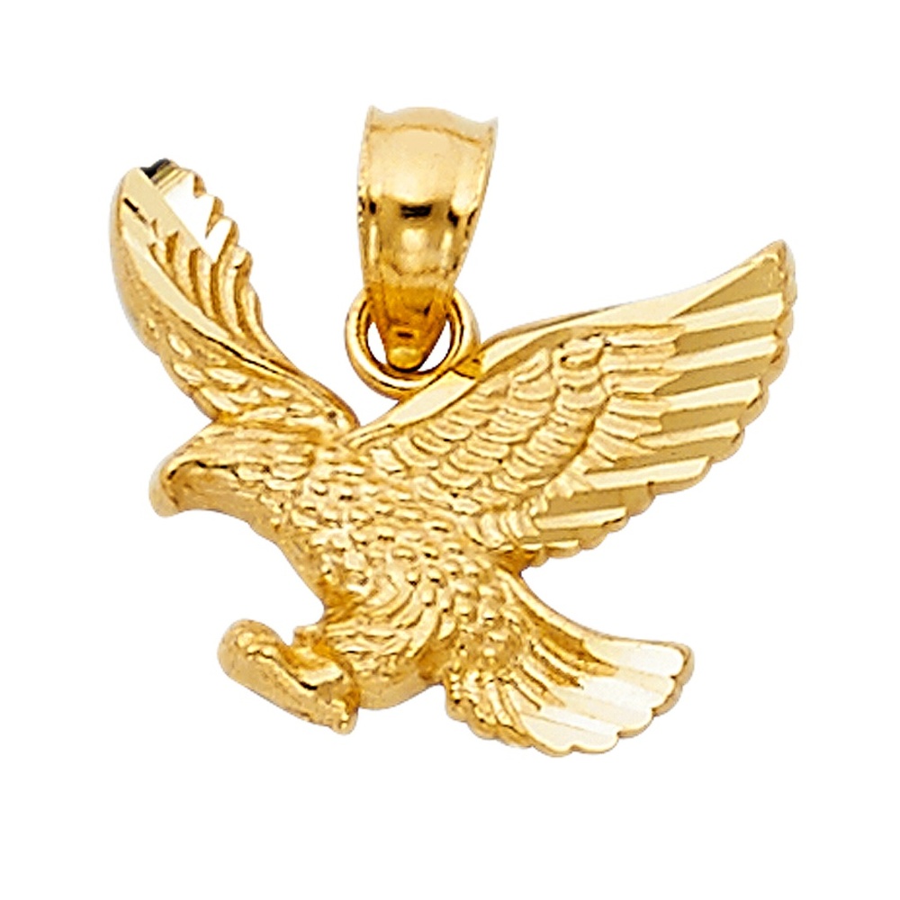 14K Two Tone  Eagle Pendant